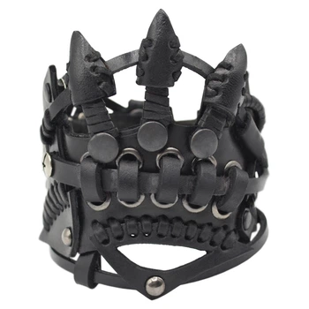 Шкіряний браслет Rockway Стимпанк чорний (bsp-45) (00000005787)