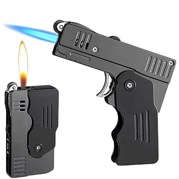 Зажигалка газовая Lighter трансформер два вида пламени Серая