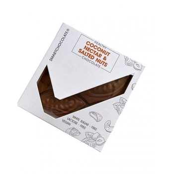 Шоколад веган молочный SmartChocolate Кокосовый нектар Соленые орехи без сахара 75г