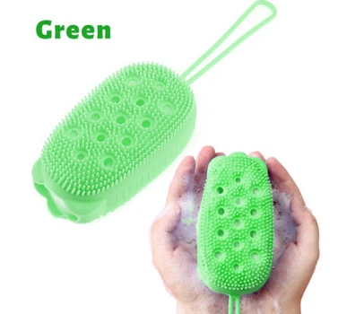 Силіконова щітка мочалка мильничка Silicone Bath Brush Green