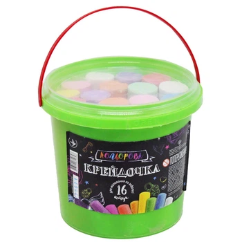 Мел цветной Мелок ведро 16 штук Dankotoys (КRD-01-01U) (206708)