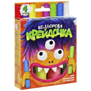 Мел цветной Мелок большой 4 цвета Dankotoys (КRD-02-03U) (206709)