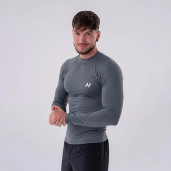Men‘s T-shirt Long-Sleeve Active Grey - NEBBIA XXL (8583130006668)