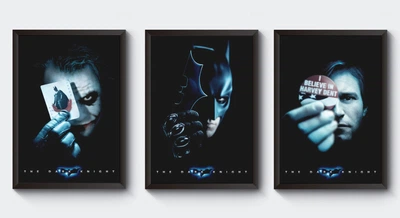 Набір постерів The Dark Knight / Темний лицар / Джокер / Бетмен / Харві Дент
