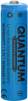 Аккумулятор Quantum Li-ion NCM 18650 2600 mAh 1С с клеммным выступом 1 шт (0751784843252)