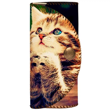 Ключница тканевая для сумки Котик 5,5х10 см