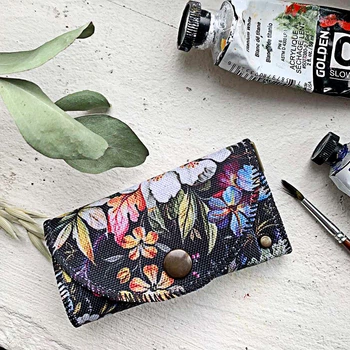 Ключница тканевая для сумки Квітковий різнобарвний настрій 5,5х10 см