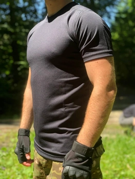 Тактическая футболка черная кулмакс (coolmax) 48 (M)