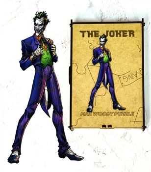 Деревянный фигурный пазл Max Woody "Joker" A4 27 деталей