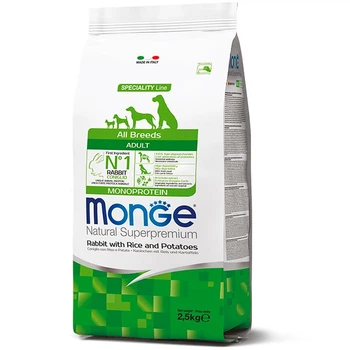 Корм Monge Dog All breeds Adult для взрослых собак всех пород (кролик, рис и картофель) - 2.5 кг 70011143