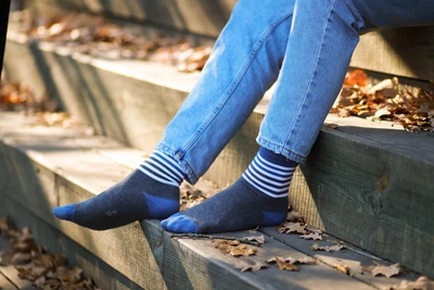 Носки с принтом полоски высокие бесшовные дышащие качественные ORGANIC cotton серые JILL ANTONY 42-43 арт. 31033