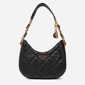 Сумка крос-боді жіноча GUESS ABEY SMALL HOBO HWQB8558010-BLA Чорна (800070266627)