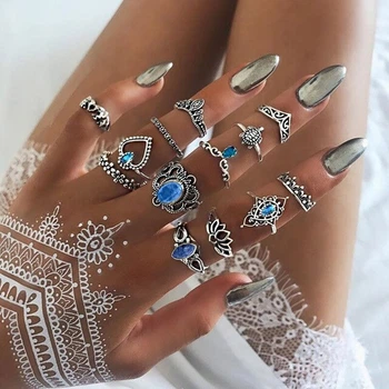 Набор колец из нержавеющей стали Bohemian Vintage 4 186
