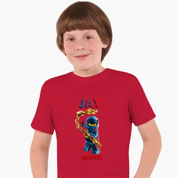 Детская футболка Лего Ниндзяго Джей Уокер (LEGO Ninjago Masters of Spinjitzu Jay Walker) (25186-2638) 88-104 см Хлопок Красный