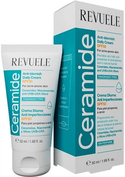 Щоденний крем для обличчя REVUELE Ceramide Anti-Blemish SPF 50 проти плям 50 мл (5060565106390)