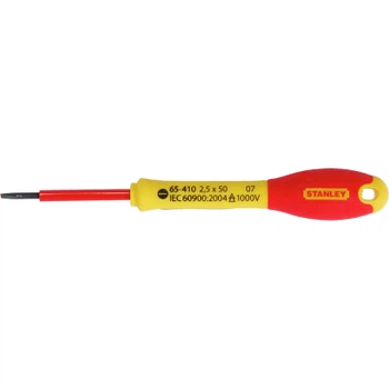 Отвертка Stanley электрика FatMax VDE 1000V изолированная с жалом под прямой шлиц SL2,5x50 мм. (0-65-410)