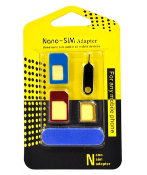 Универсальный Переходник NANO-SIM Для Сим Карты Набор + Скрепка Для Сим Карты