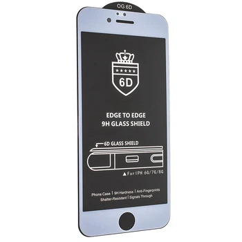 Защитное стекло 6D Premium для iPhone 6, 6S white с полной проклейкой экрана