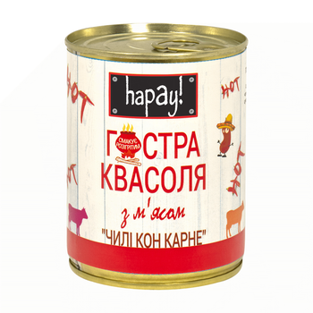 Гостра квасоля з м’ясом Hapay Чилі Кон Карне 340 г