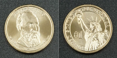 Монета 1 доллар "'Джеймс Гарфилд" США 2011