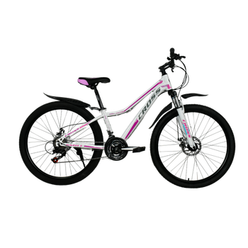 Велосипед Сross Smile 26" Рама 13" Белый с Фиолетовым, рост 135-165 см