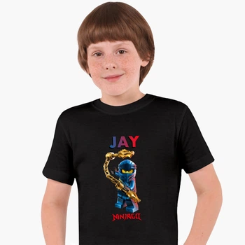 Детская футболка Лего Ниндзяго Джей Уокер (LEGO Ninjago Masters of Spinjitzu Jay Walker) (25186-2638) 88-104 см Хлопок Черный