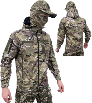 Куртка тактическая мультикам летняя softshell, Куртка multicam водонепроницаемая , Ветровка мультикам 52р.