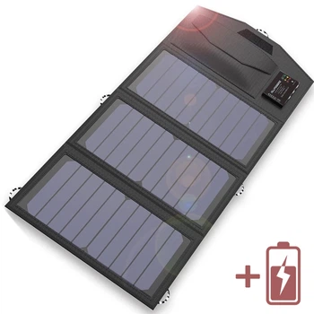 Портативная солнечная панель ALLPOWERS (AP-SP-014-BLA) 5V15W для зарядки телефона с аккумулятором 10000mAh