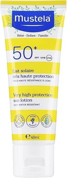 Сонцезахисний лосьйон Mustela Baby Very High Protection Sun Lotion SPF50+ 40 мл (3504105036768 / 3504105026202)