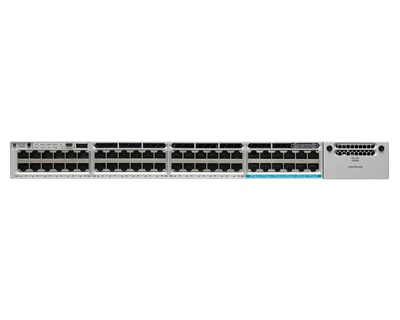 WS-C3850-12X48UW-S - 48 Port UPOE з 12 100Мб/с/1/2.5/5/10 Гб/с та 5 access point licenses IP Base, Cisco Catalyst 3850 Комутатор Refurbished