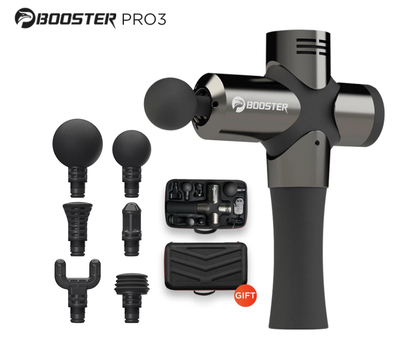 Массажер Антистрес терапевтический перкуссионный Booster Pro3 2400 мАh Черный 6 насадок (Профессиональный)