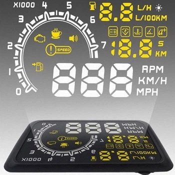 Проєктор приладової панелі на лобове скло OBD2 HUD 5.5"