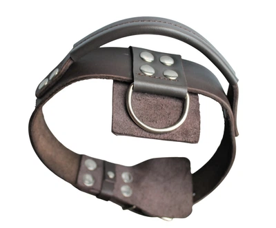 Ошейник для собаки кожаный с ручкой Lockdog, Д 41-51 см, Ш 4 см (ld131_L)