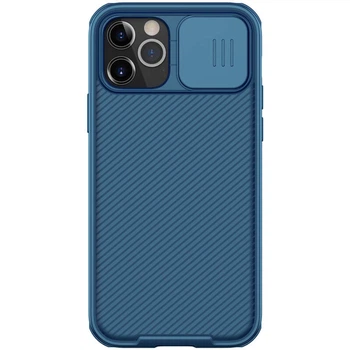 Карбонова накладка Nillkin Camshield (шторка на камеру) для Apple iPhone 13 Pro Max (6.7") Синий / Blue