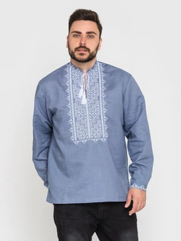 Вишиванка чоловіча Narodnyy butik Твори Мир блакитна/біла 2004.1 54
