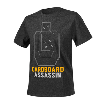 Футболка Cardboard Assassin Helikon-Tex Black/Grey Melange 3XL Тактична чоловіча