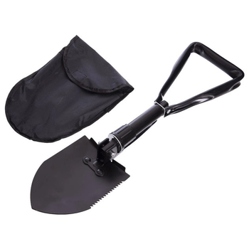 Лопата туристична багатофункціональна Shovel 009, міні лопата для кемпінгу, саперна лопата. ER-784 Колір: чорний