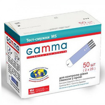 Тест-полоски Gamma MS, 50 шт. - 08/2024