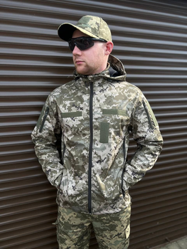 Тактическая куртка летняя soft shell пиксель Premium, Куртка пиксель, Куртка софтшелл ВСУ пиксель 48р.