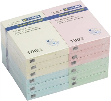 Папір для нотаток з клейким шаром Buromax 51х76 мм 100 аркушів Асорті (BM.2311-99)