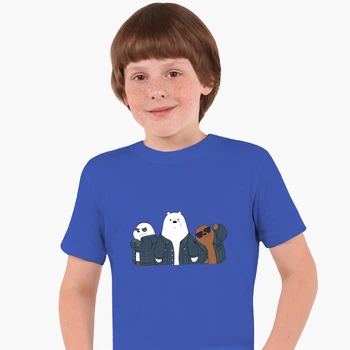 Детская футболка для мальчиков Вся правда о медведях (We Bare Bears) (25186-2895-60) 88-104 см Хлопок Синий
