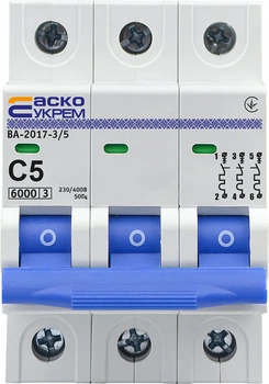Автоматичний вимикач 3P 5А 6кА "C" [A0010170042] ВА-2017 АСКО