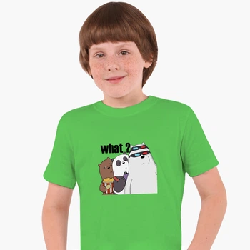 Детская футболка для мальчиков Вся правда о медведях (We Bare Bears) (25186-2902-75) 134-140 см Хлопок Темно-зеленый