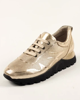 Кросівки Evromoda 4240356 золотаві шкіра 36