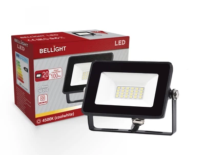 Прожектор светодиодный Bellight 20W 4500K IP65, LED прожектор для улицы, фасада, склада, парковки и рекламных щитов
