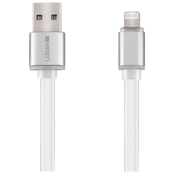 Кабель синхронізації Logan EL118-010WH Apple Lightning to USB 1м White