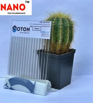 Поликарбонат сотовый SOTON NANO прозрачный 4мм