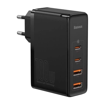 Адаптер мережевий BASEUS GaN2 Pro Quick Charger 2USB/2Type-C, QC/PD, 100W, 5A|(CCGAN2P-L01) black