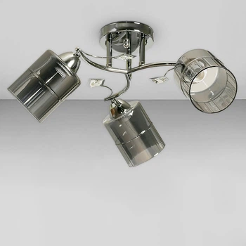 Люстра потолочная Light House SC-18693/3 CR 450*180*250 хром, плафон серый