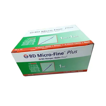 Шприц інсуліновий BD Micro-Fine 1 мл U-100 31G (0,25 x 6,0 мм) 100 шт